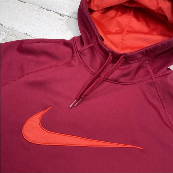 Nike Red Hoodie with Orange Logo - Picture 4 of 5